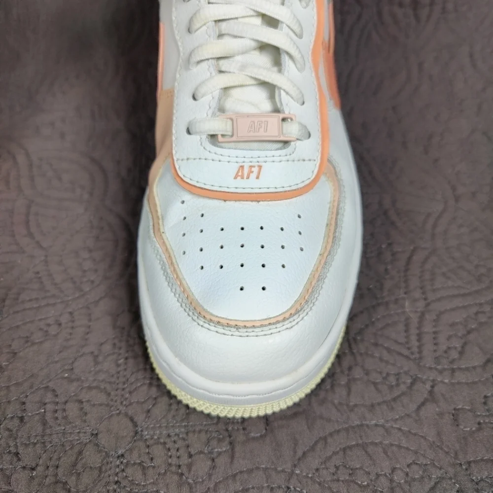 Nike Air Force 1 Shadow Washed Coral White Sneakers Women's Shoes Size 8 - Picture 5 of 9